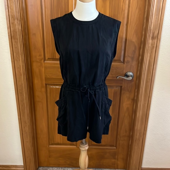 CALIA by Carrie Underwood Pants - Calia Size M Black Romper w/ Zipper Back and Drawstring Waist.